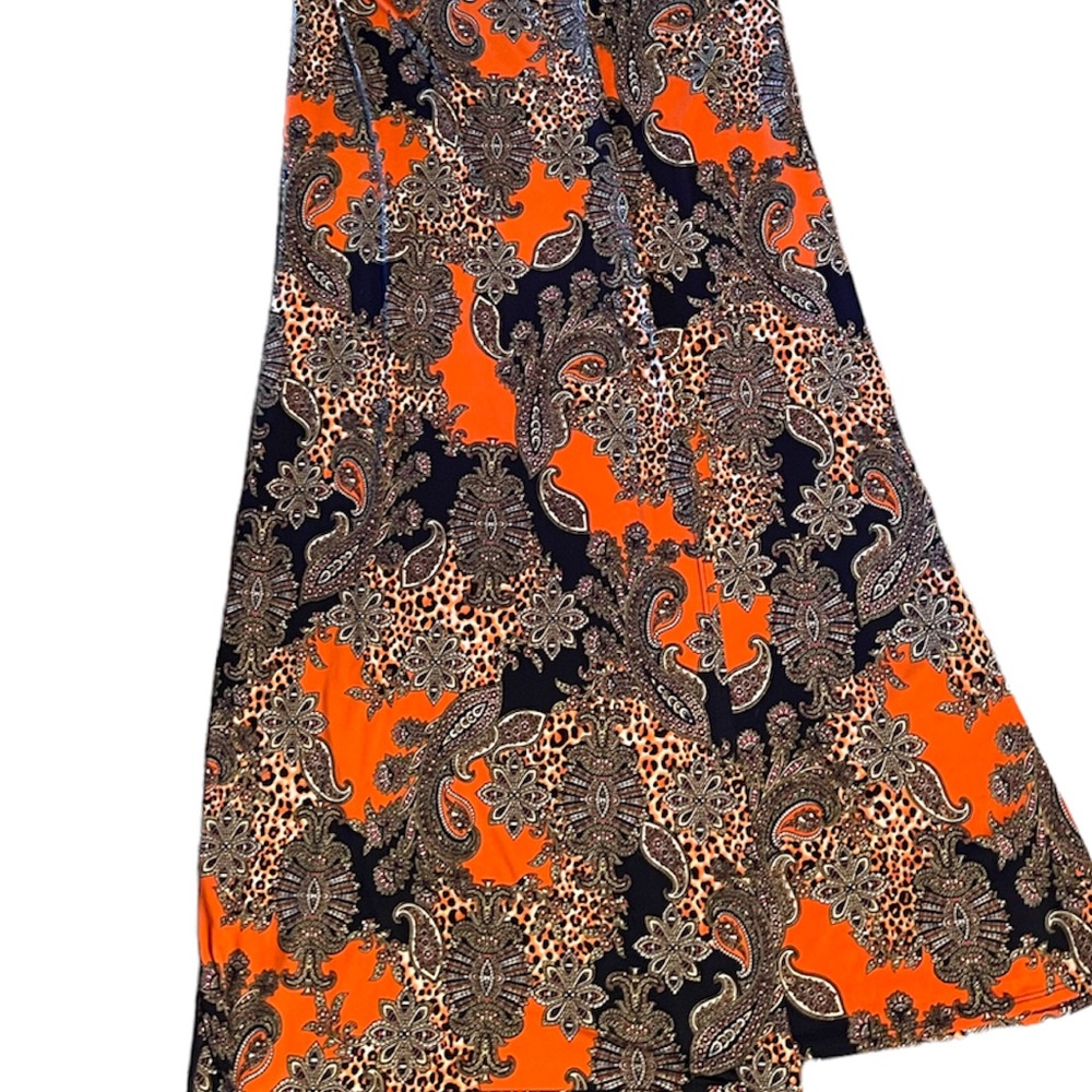 Mixed media MAXI DRESS by S-Twelve Size Large Main colors: navy blue & o… - Picture 8 of 10